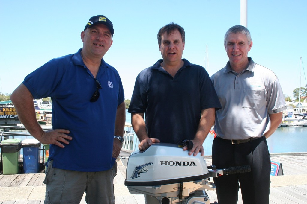 Roger Braun from Captain Nemos, Geoffrey Folliott and Phil Shaw from Sanctuary Cove International Boat Show © Jeni Bone